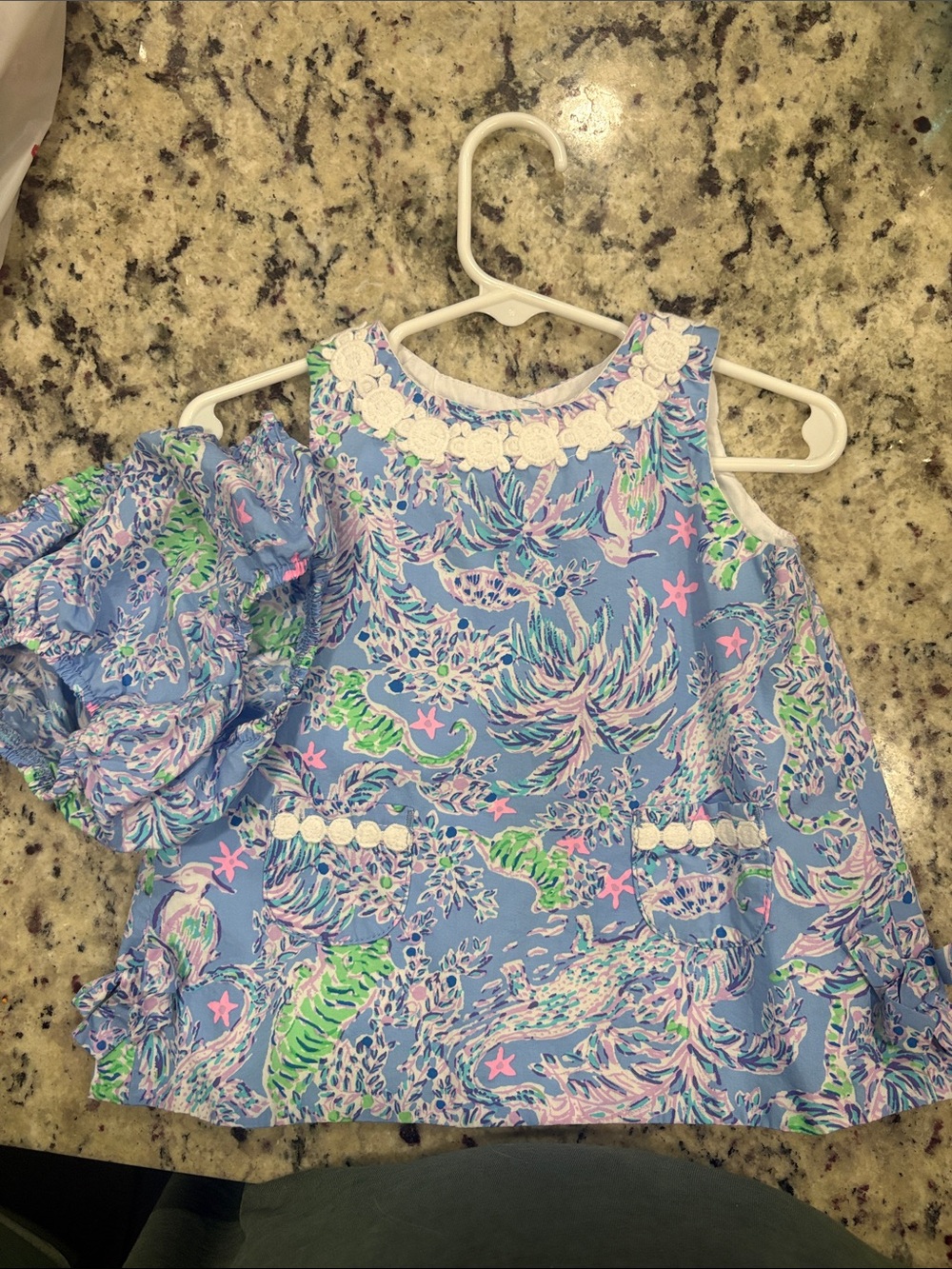 Lilly Pulitzer Girls Blue Floral Print Dress